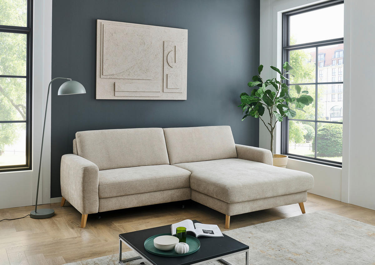 ECKSOFA  Chenille Beige  - Beige, Design, Holz/Textil (222/167cm) - Beldomo Comfort