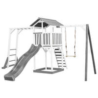 SPIELTURM 446/241,9/349 cm  - Weiß/Grau, KONVENTIONELL, Holz/Kunststoff (446/241,9/349cm) - Ambia Garden