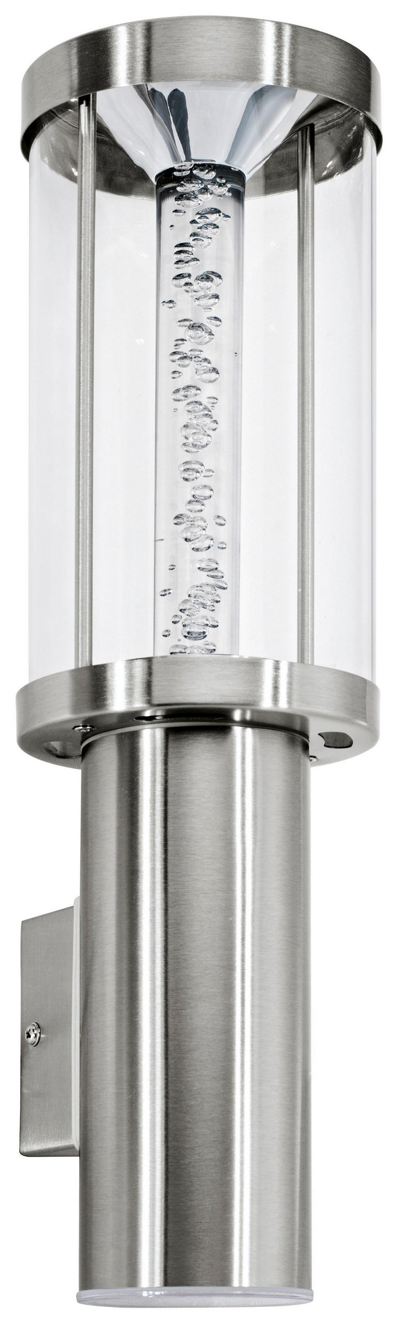 AUSSENWANDLEUCHTE - Klar/Edelstahlfarben, Design, Glas/Kunststoff (10,5cm) - Eglo