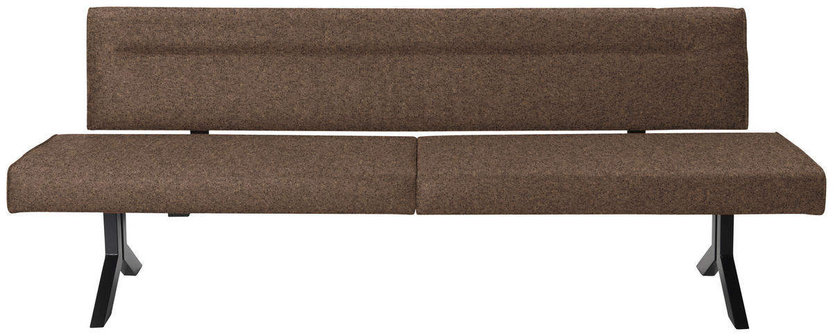 SITZBANK in Metall, Textil Braun, Schwarz  - Schwarz/Braun, Konventionell, Textil/Metall (220/87/70cm) - Moderano