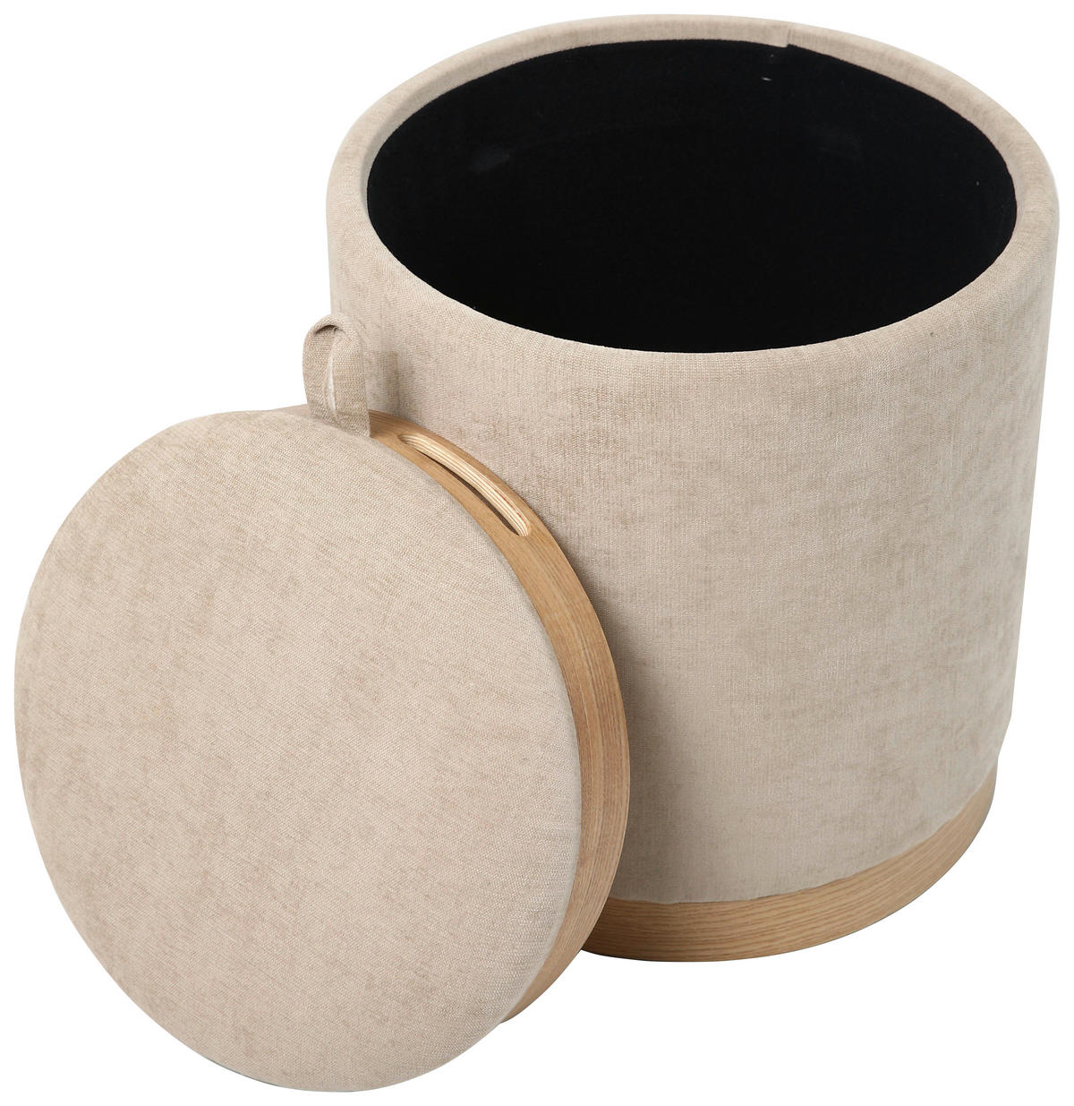 HOCKER Vliesstoff, Leinenoptik Beige  - Eichefarben/Beige, Basics, Textil/Metall (39/44/39cm) - Xora