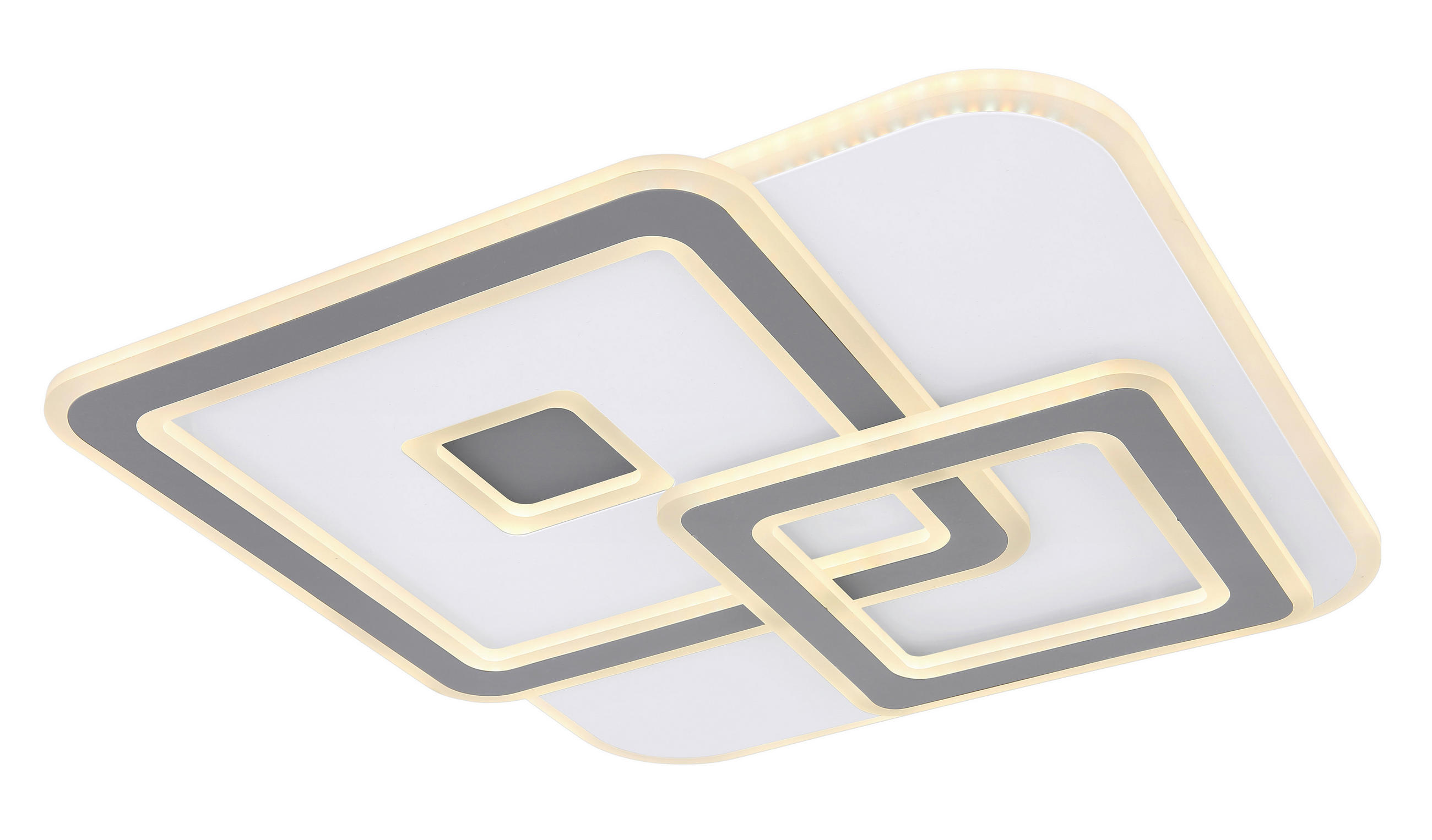 LED-DECKENLEUCHTE KIQUE  Smart 50/50/6 cm   - Weiß, Design, Kunststoff/Metall (50/50/6cm) - Globo