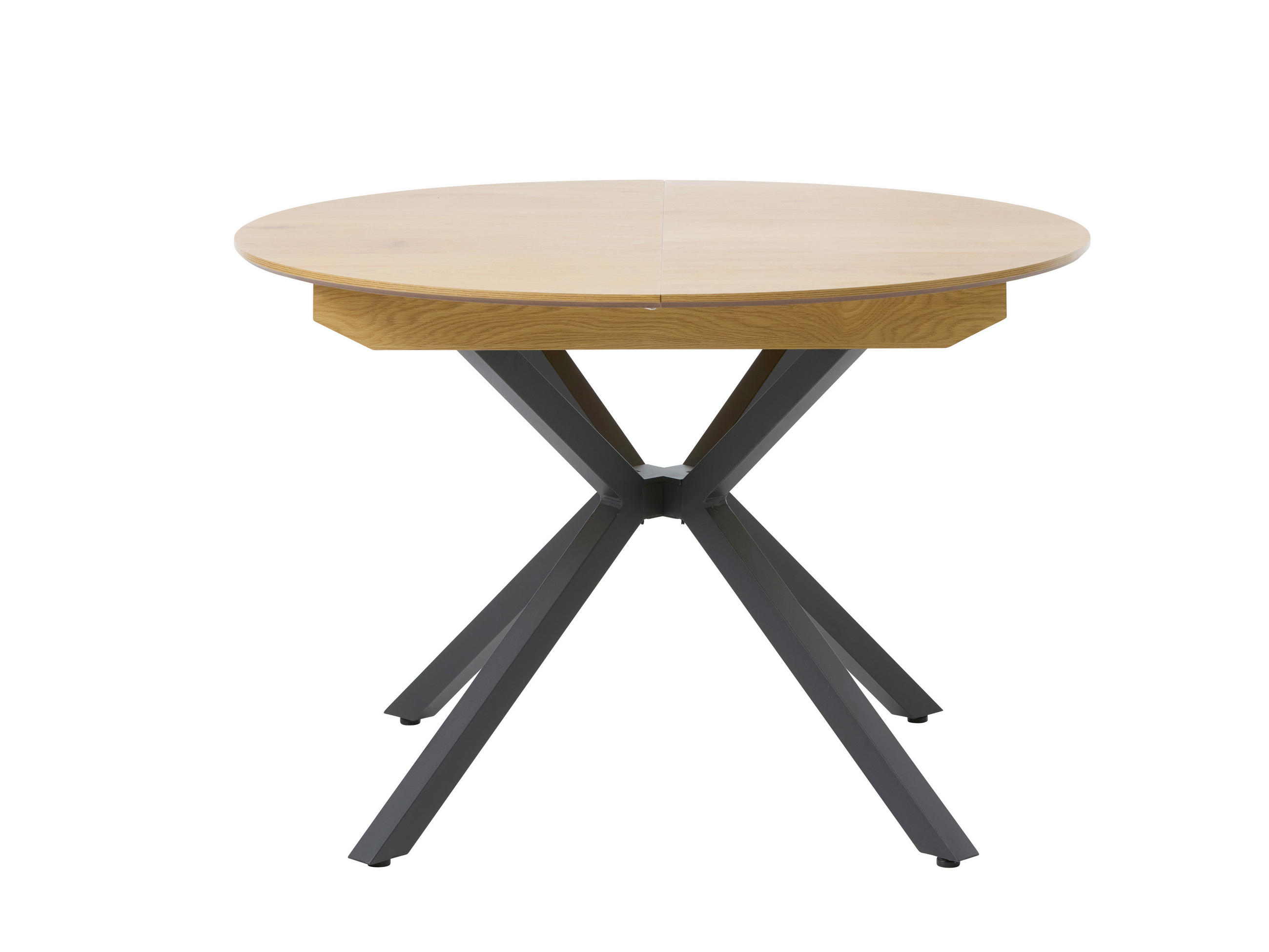 MATBORD ekfärgad rund  utdragbar  - svart/ekfärgad, Modern, metall/trämaterial (120/120/75cm) - Livetastic