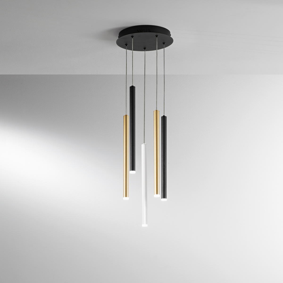 LED-HÄNGELEUCHTE Luce Ambiente e Design 25/200 cm   - Multicolor/Schwarz, Design, Kunststoff/Metall (25/200cm)