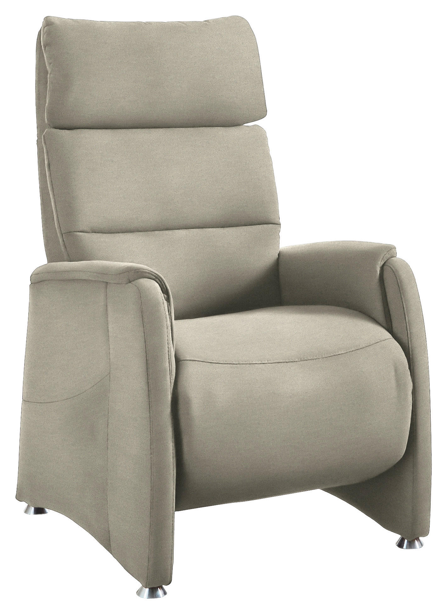 RECLINERFÅTÖLJ i flatväv vit  - vit/aluminiumfärg, Klassisk, metall/textil (69/111/83cm) - Livetastic