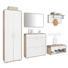 GARDEROBENSCHRANK Hochglanz Sonoma Eiche, Weiß - Silberfarben/Weiß, Design, Holzwerkstoff/Kunststoff (63/187/32cm) - MODERANO