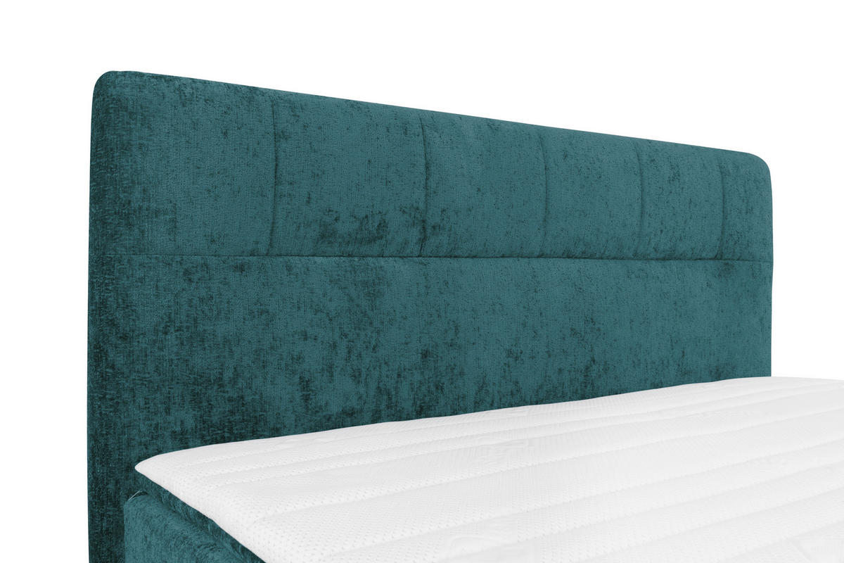 BOXSPRINGBETT 180/200 cm  in Petrol  - Petrol/Schwarz, Design, Textil/Metall (180/200cm) - Esposa