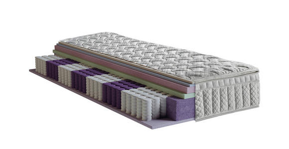 TASCHENFEDERKERNMATRATZE 140/200 cm Höhe ca. 27 cm  - Weiß, Textil (140/200cm) - Carryhome