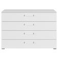KOMMODE  in 120/81/42 cm  - Silberfarben/Weiß, Design, Holzwerkstoff/Kunststoff (120/81/42cm) - Novel