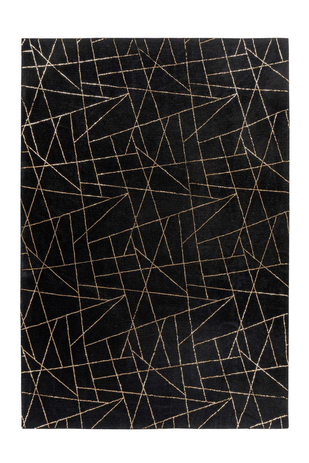 FLACHWEBETEPPICH 200/290 cm Bijou 125 Schwarz / Gold  - Goldfarben/Schwarz, Konventionell, Textil (200/290cm)