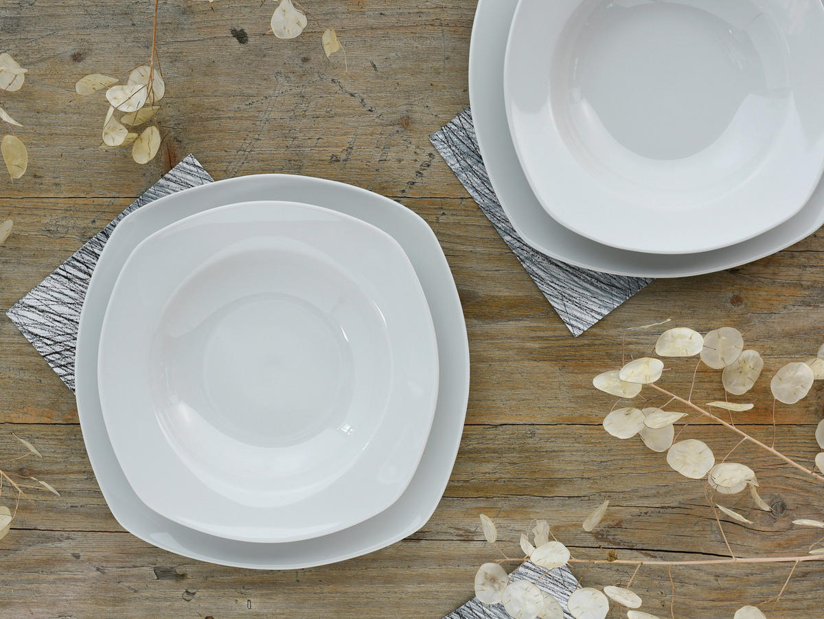 JÍDELNÍ SOUPRAVA, porcelán - bílá, Basics, keramika - Creatable