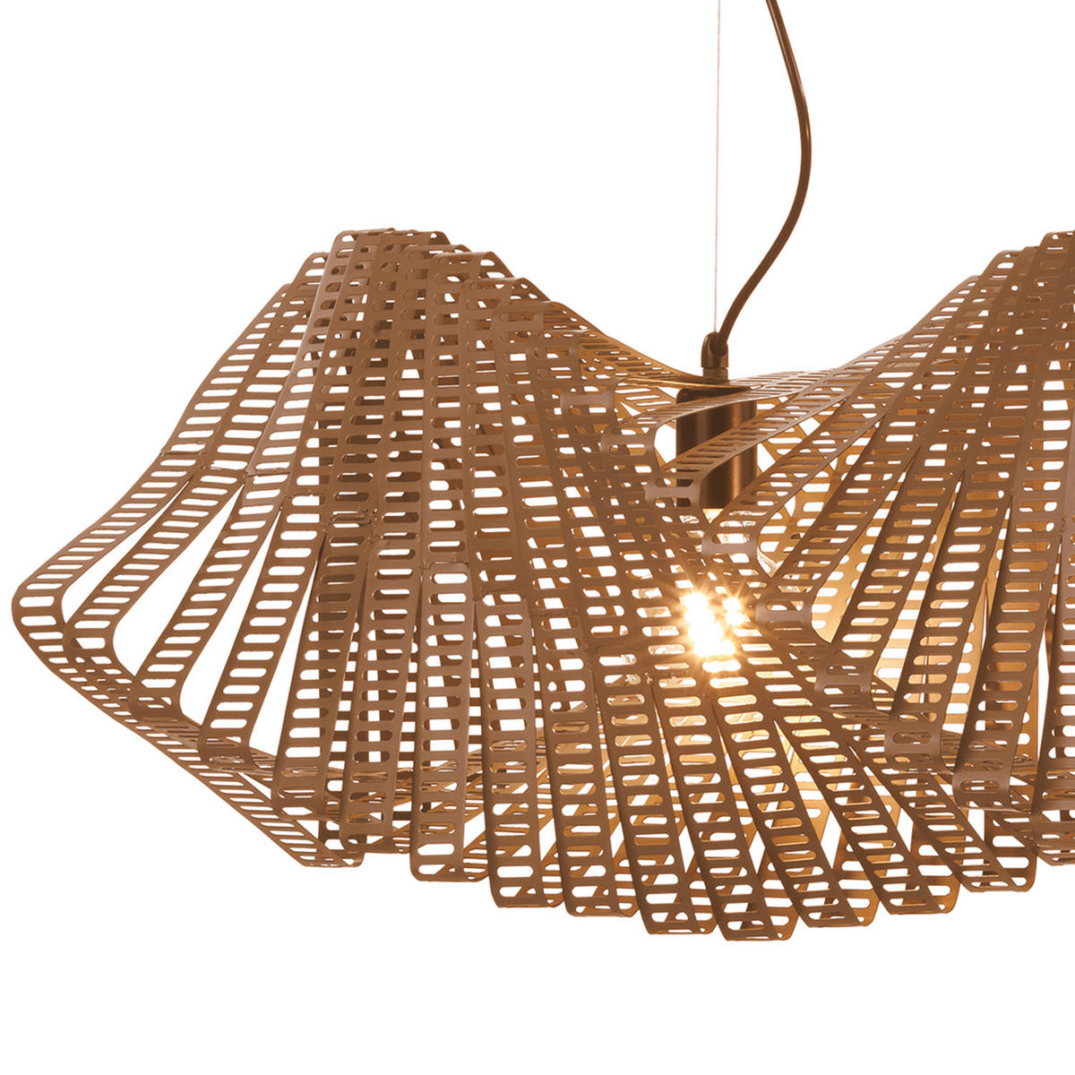 HÄNGELEUCHTE CAMINO 95/30/100 cm   - Cognac, Design, Metall (95/30/100cm)