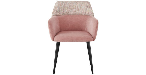 ARMLEHNSTUHL in Eisen Webstoff - Schwarz/Rosa, Design, Textil/Metall (61/83/61cm) - Novel