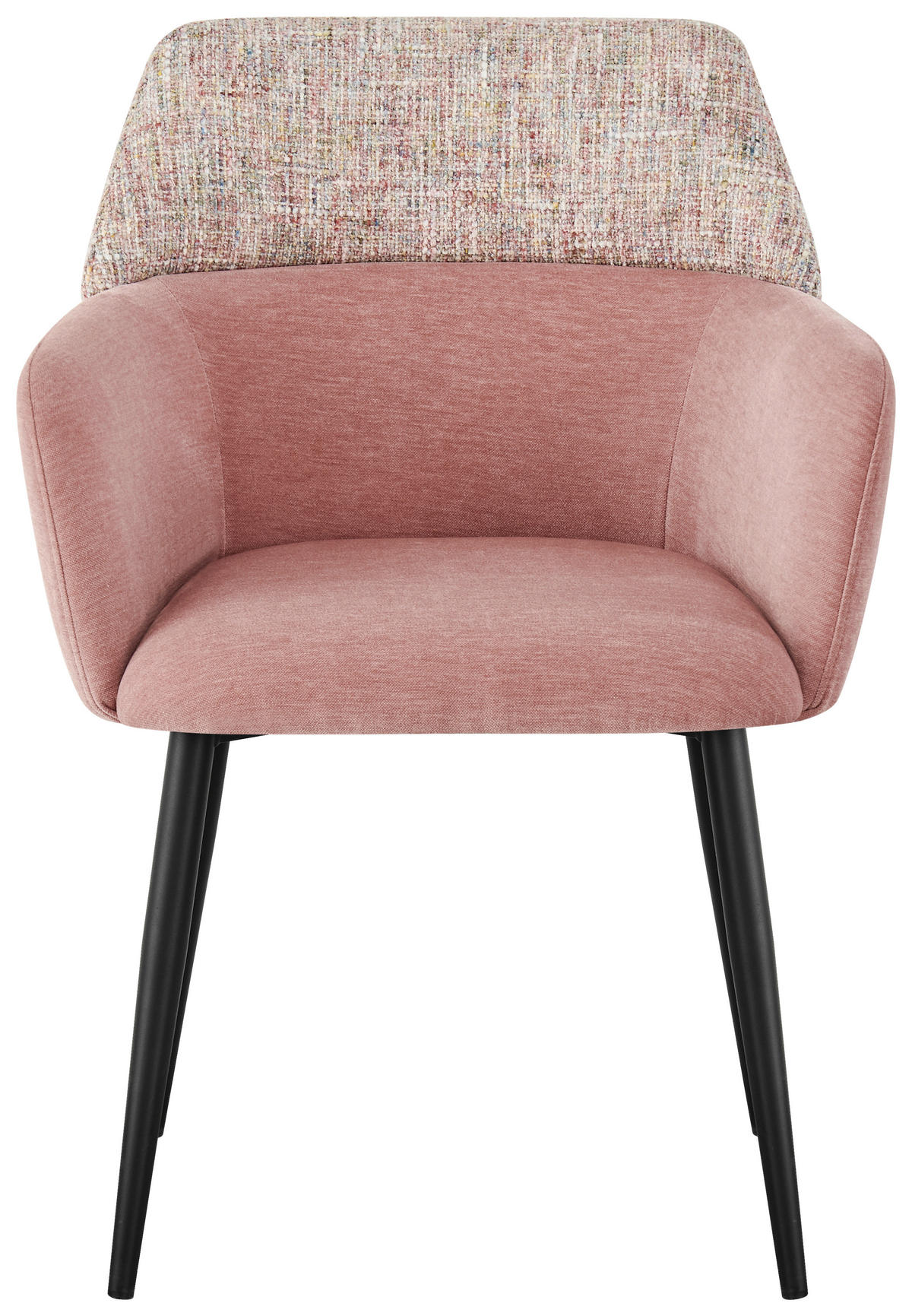 ARMLEHNSTUHL  in Eisen Webstoff  - Schwarz/Rosa, Design, Textil/Metall (61/83/61cm) - Novel