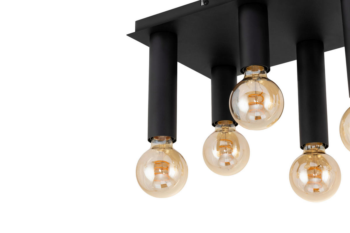 DECKENLEUCHTE 90/25/20 cm   - Schwarz, Design, Metall (90/25/20cm) - Collet's Monde