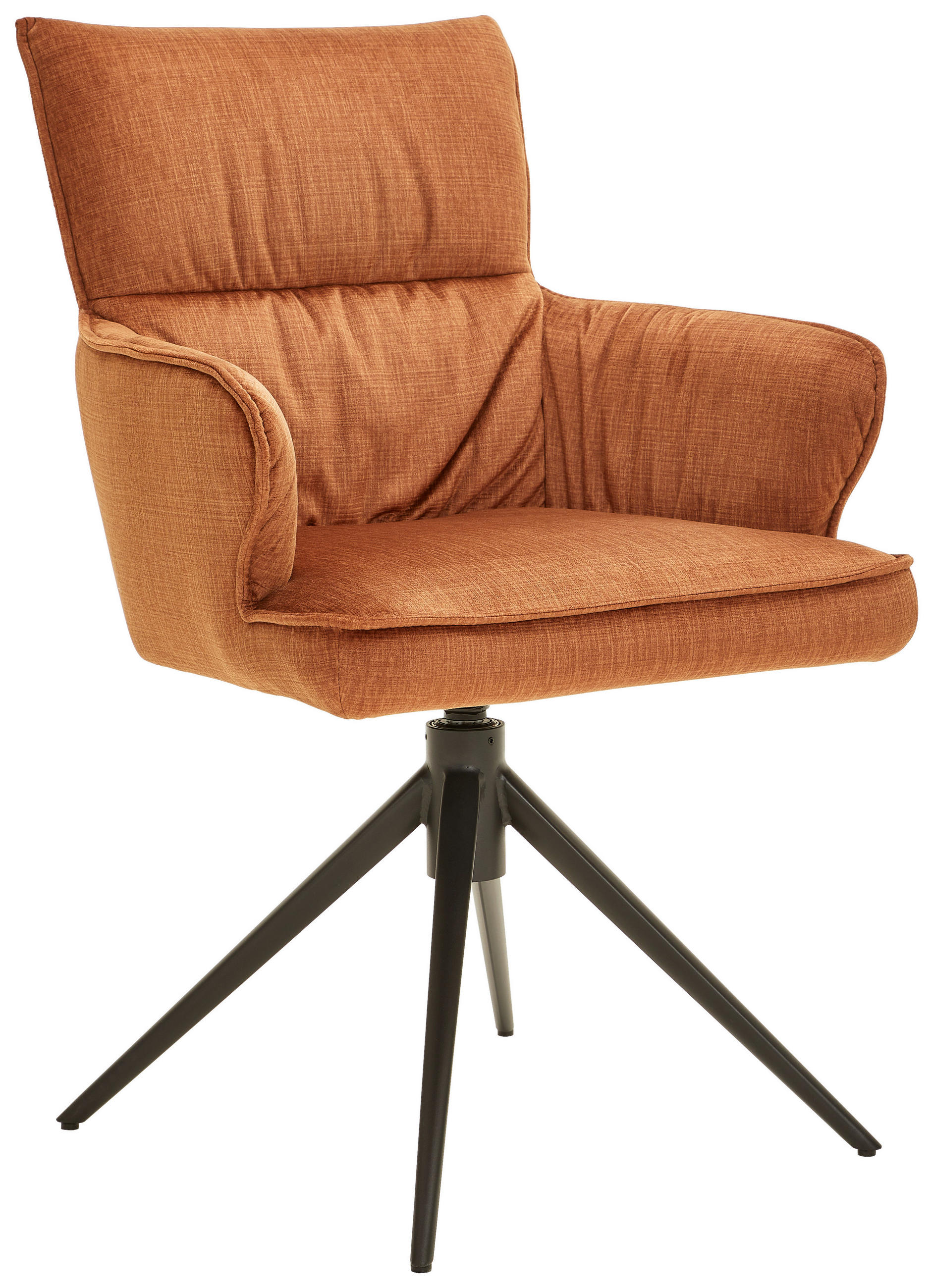 ARMLEHNSTUHL  in Eisen Velours  - Dunkelgelb/Schwarz, Design, Textil/Metall (58/91/62cm) - Dieter Knoll