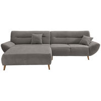 ECKSOFA in Bouclé Anthrazit  - Wildeiche/Anthrazit, Konventionell, Holz/Textil (166/290cm) - MID.YOU