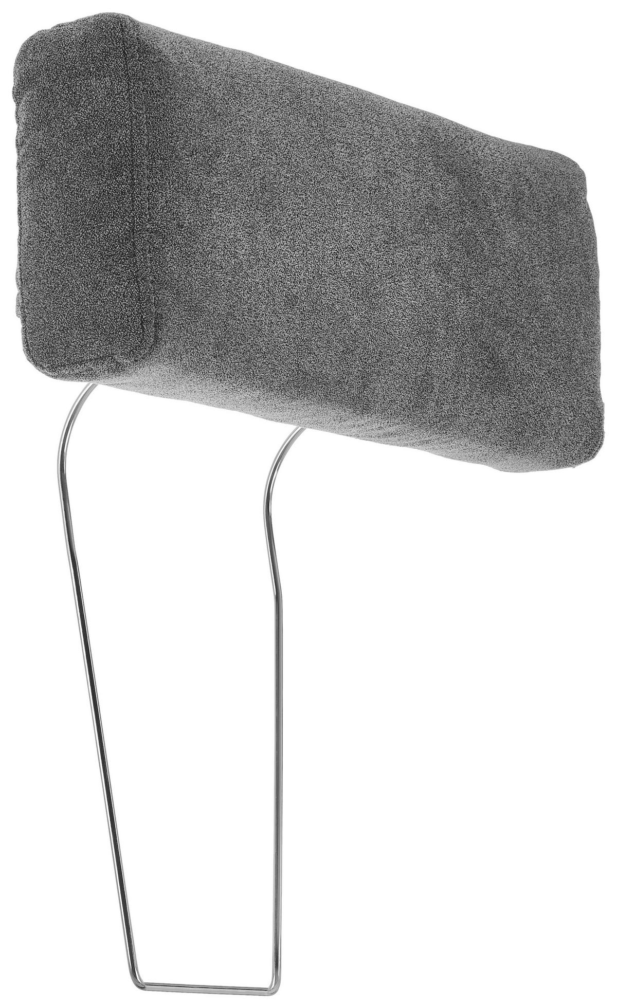 KOPFSTÜTZE in Velours  - Dunkelgrau, Konventionell, Textil (55/21/10cm) - Hom`in