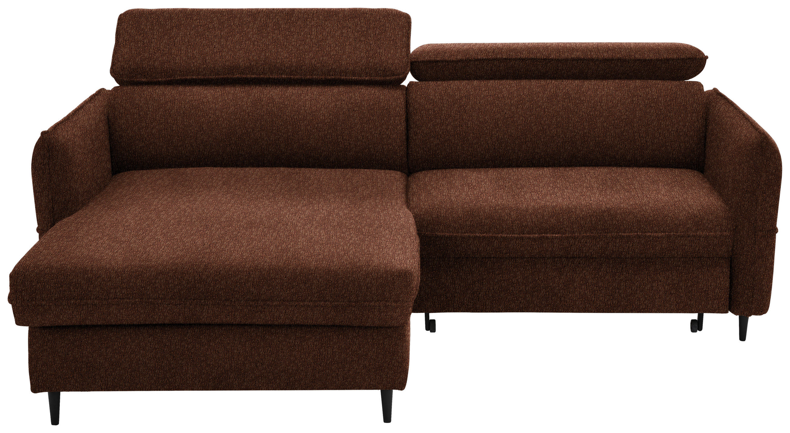 ECKSOFA in Struktur Rostfarben  - Rostfarben/Schwarz, Design, Holz/Textil (185/232cm) - Stylife