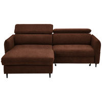 ECKSOFA in Struktur Rostfarben  - Rostfarben/Schwarz, Design, Holz/Textil (185/232cm) - Stylife