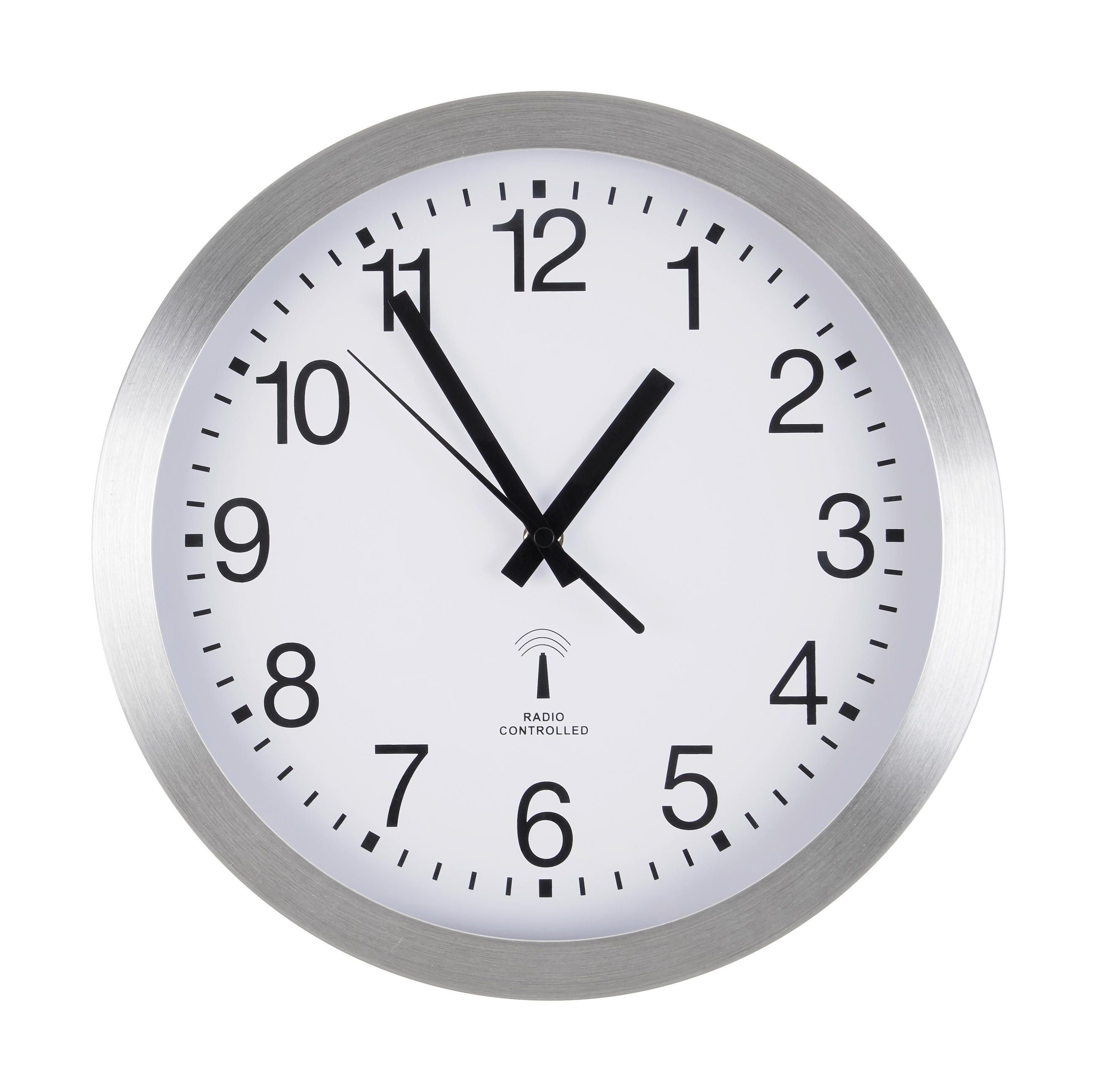 NÁSTĚNNÉ HODINY, barvy stříbra, bílá, 30 cm - bílá/barvy stříbra, Basics, kov/plast (30cm) - Ambia Home