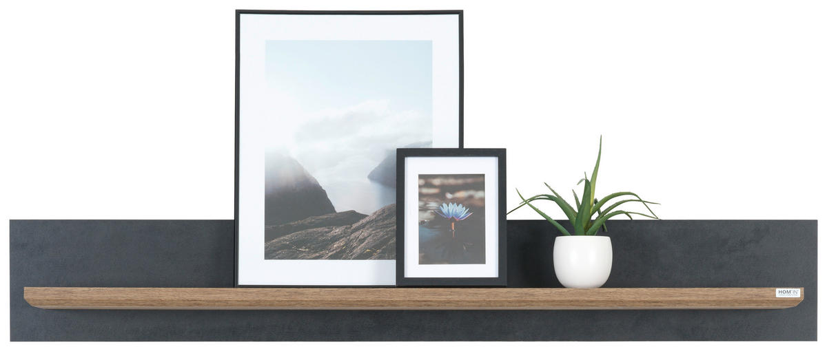 WANDBOARD Grau, Eichefarben  - Eichefarben/Grau, MODERN, Holzwerkstoff (145/22/22cm) - Hom`in