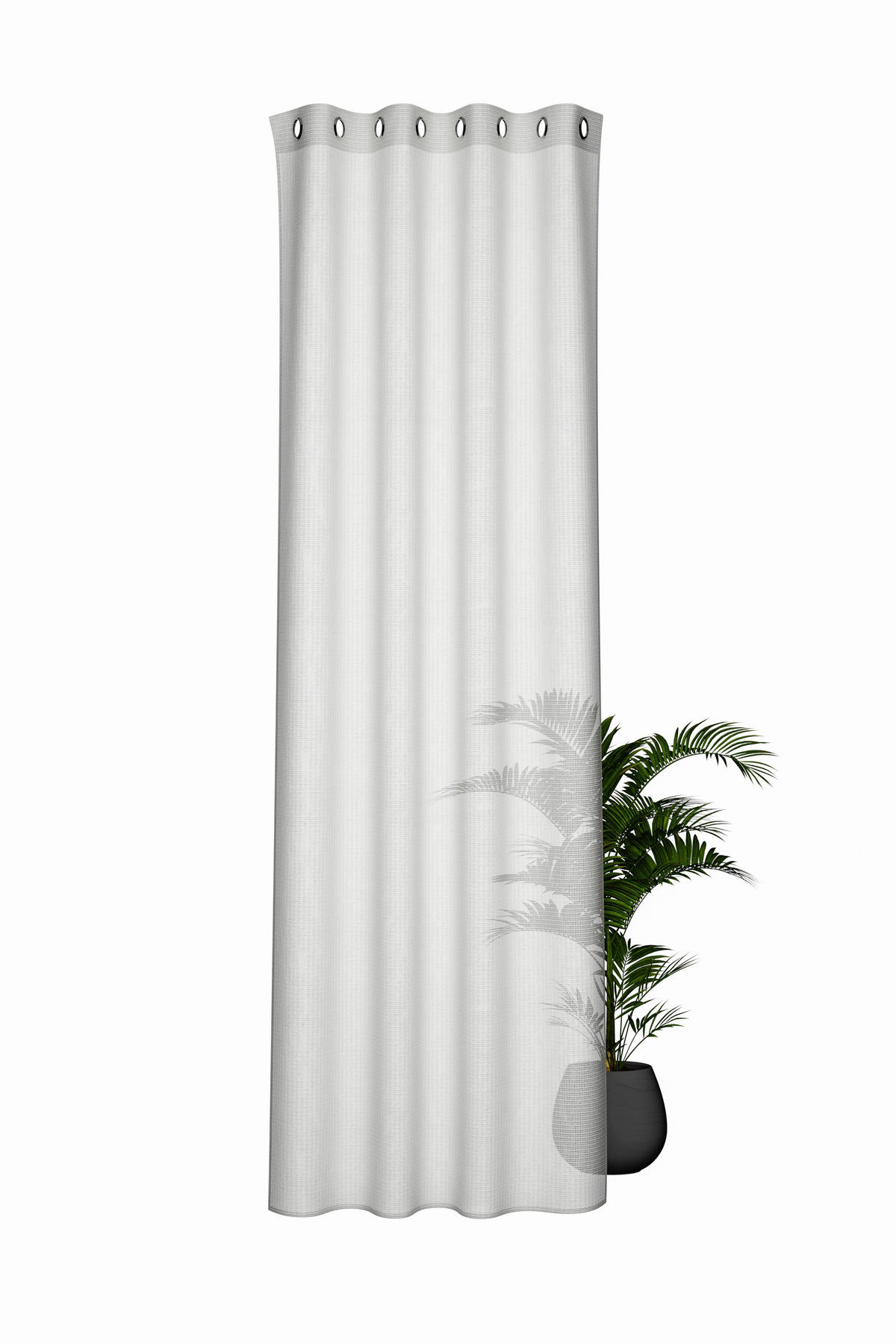 ÖSENVORHANG halbtransparent  - Weiß, Basics, Textil (140/245cm) - Fuggerhaus