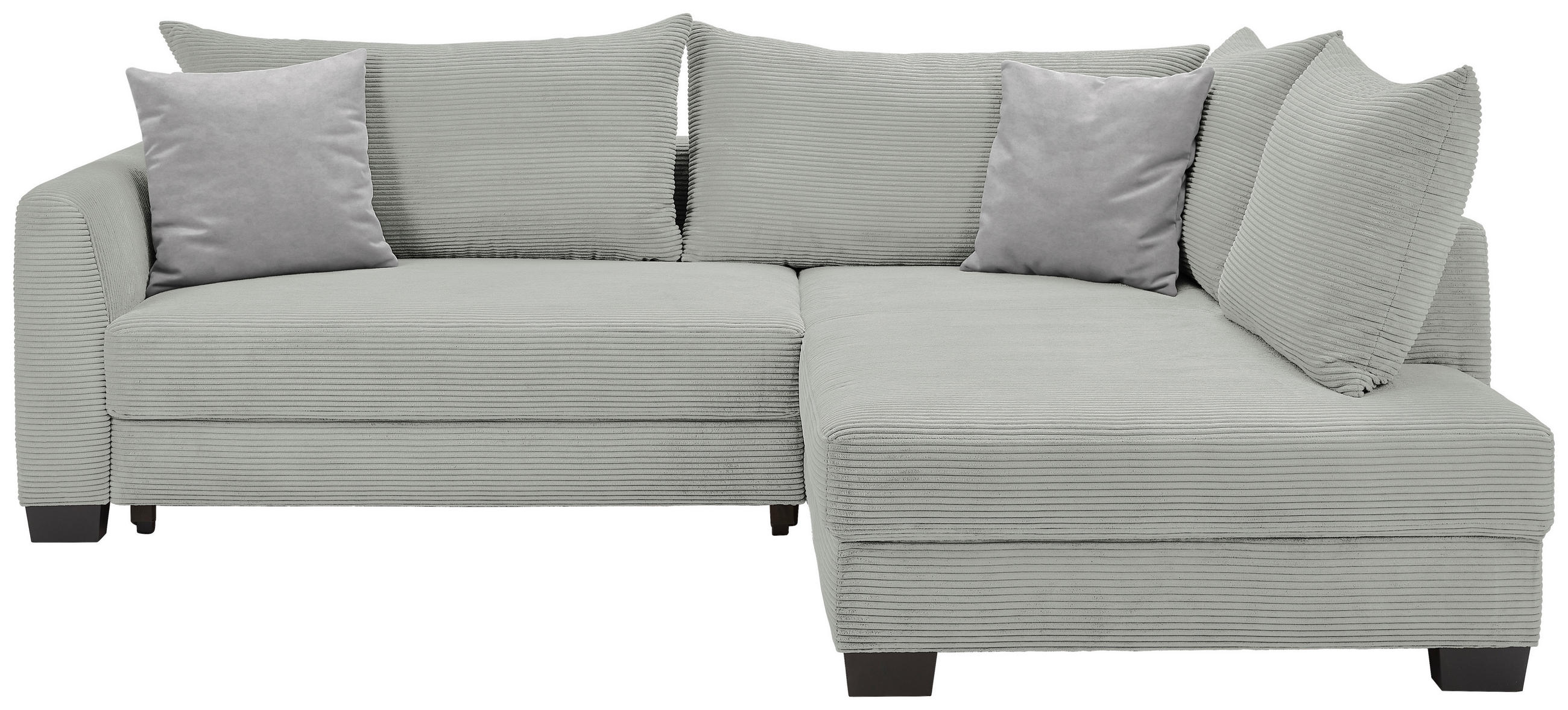 ECKSOFA in Cord Hellgrau  - Hellgrau/Schwarz, KONVENTIONELL, Holz/Textil (267/181cm) - Carryhome