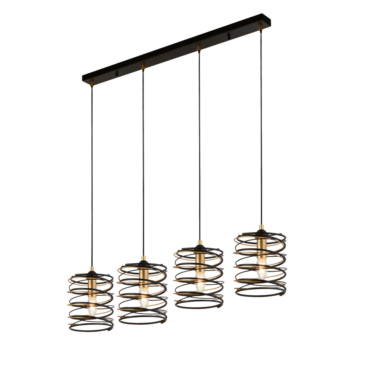 HÄNGLAMPA Spring 91/110/16 cm  - svart/guldfärgad, Design, metall (91/110/16cm)