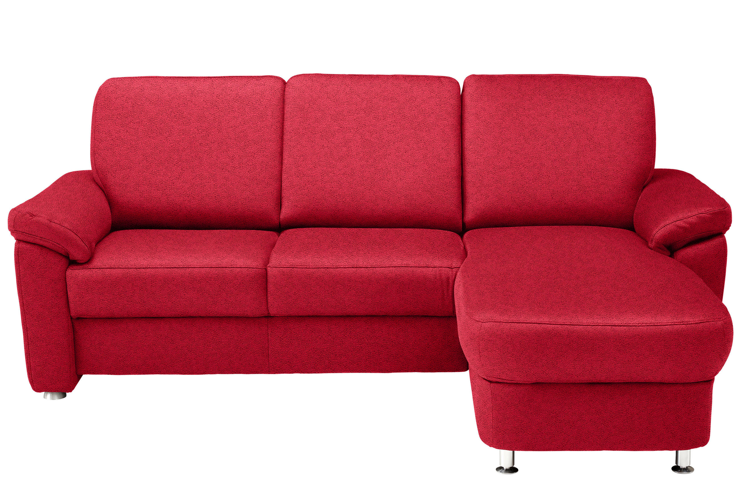 ECKSOFA in Webstoff Hellrot  - Chromfarben/Hellrot, Konventionell, Textil/Metall (220/163cm) - Beldomo System