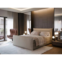 BOXSPRINGBETT 160/200 cm  in Creme  - Creme/Schwarz, MODERN, Textil (160/200cm) - MID.YOU