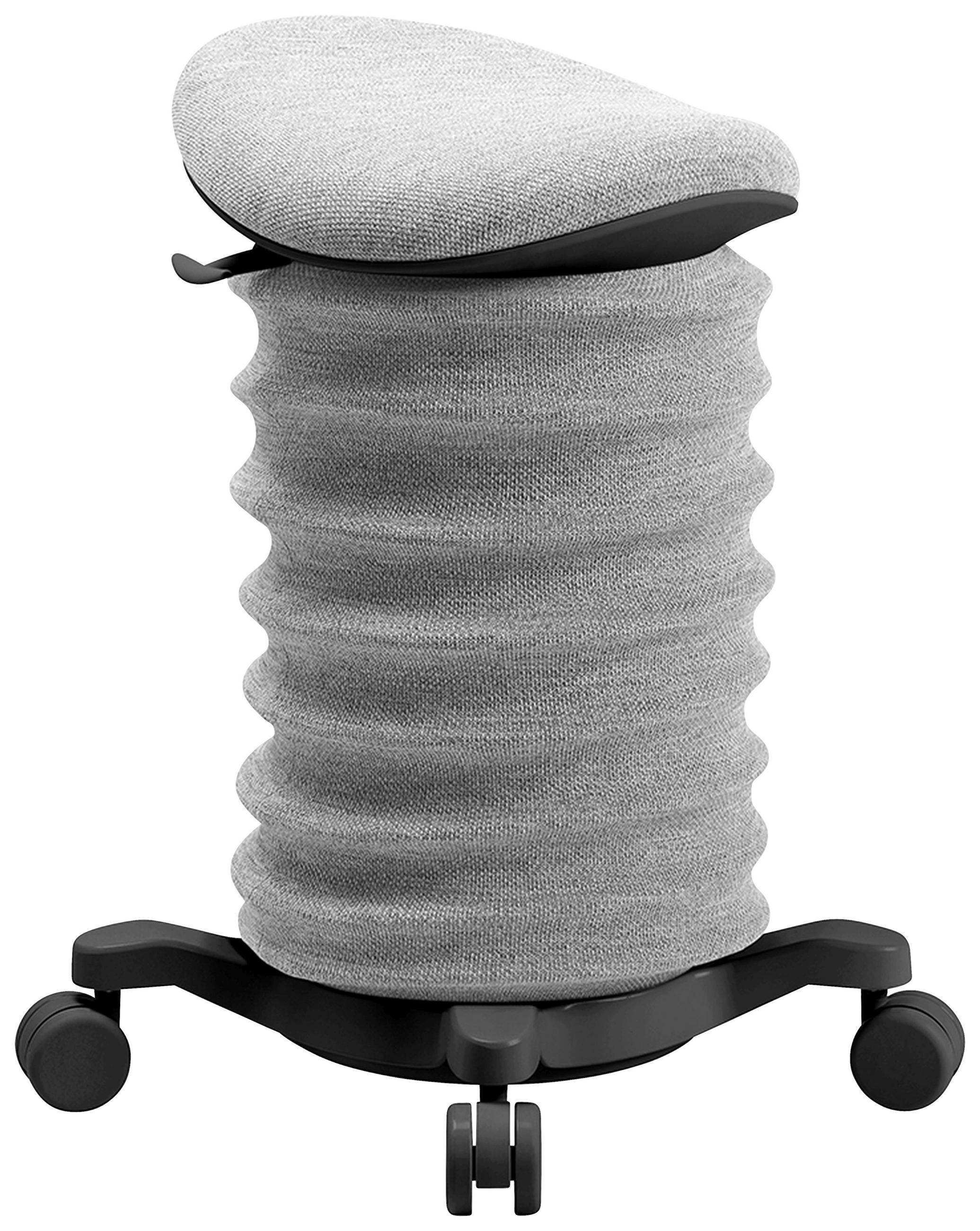 BÜROHOCKER Schwarz, Hellgrau  - Hellgrau/Schwarz, Design, Kunststoff/Textil (37,5/58-70/36cm) - Topstar