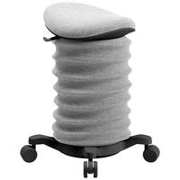 BÜROHOCKER Schwarz, Hellgrau  - Hellgrau/Schwarz, Design, Kunststoff/Textil (37,5/58-70/36cm) - Topstar