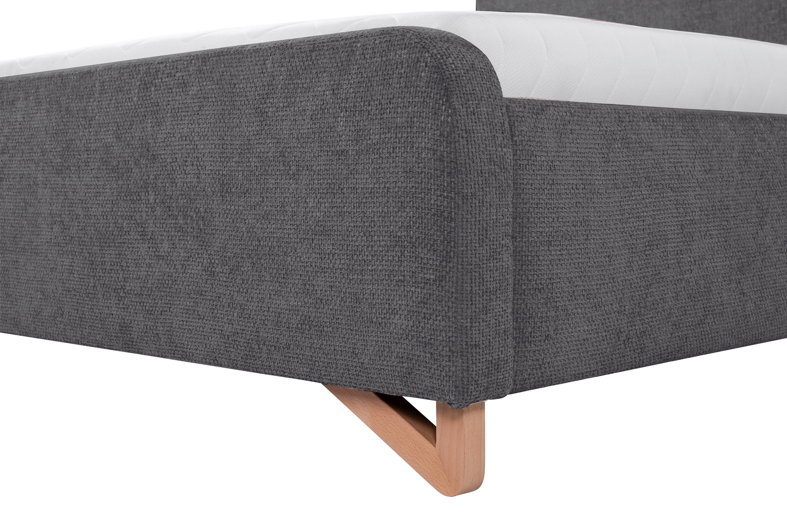 PAT TAPIțAT 180/200 cm  in antracit  - antracit/negru, Modern, plastic/lemn (180/200cm) - MID.YOU