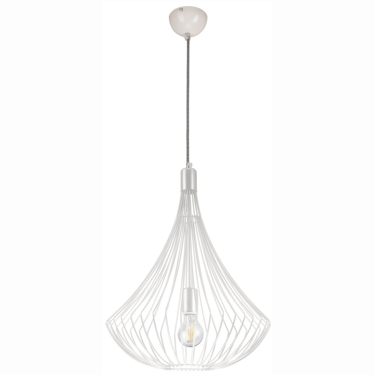 HÄNGELEUCHTE Balerina 90/38/90 cm   - Weiß Hochglanz, Design, Metall (90/38/90cm)