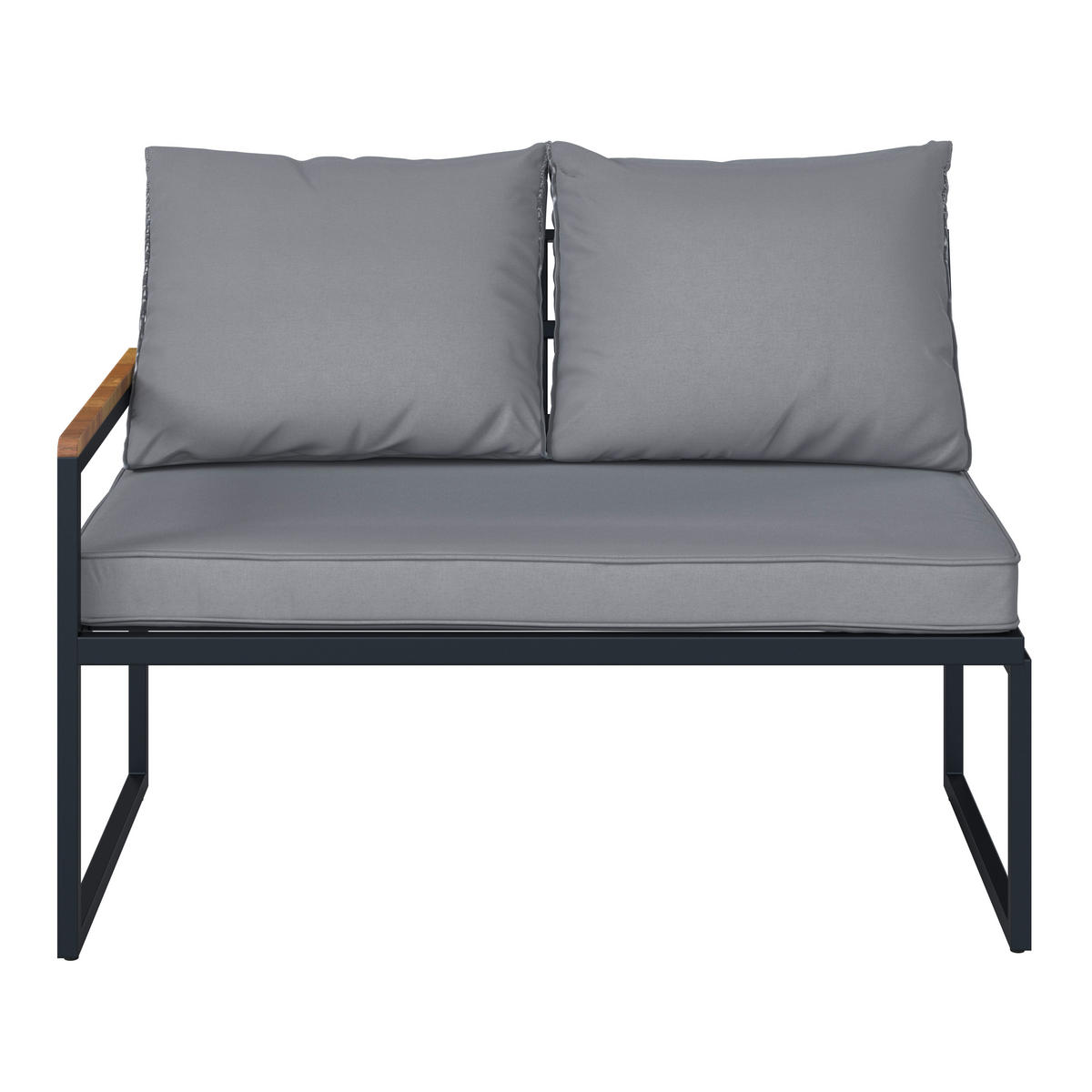 DINING-LOUNGESET  - Schwarz/Akaziefarben, Design, Holz/Textil (205/205cm) - Ambia Garden