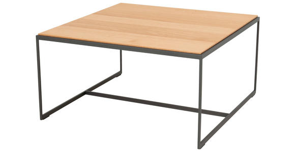 COUCHTISCH in Holz 80/80/42 cm  - Eichefarben/Anthrazit, Design, Holz/Metall (80/80/42cm) - Johann Jakob