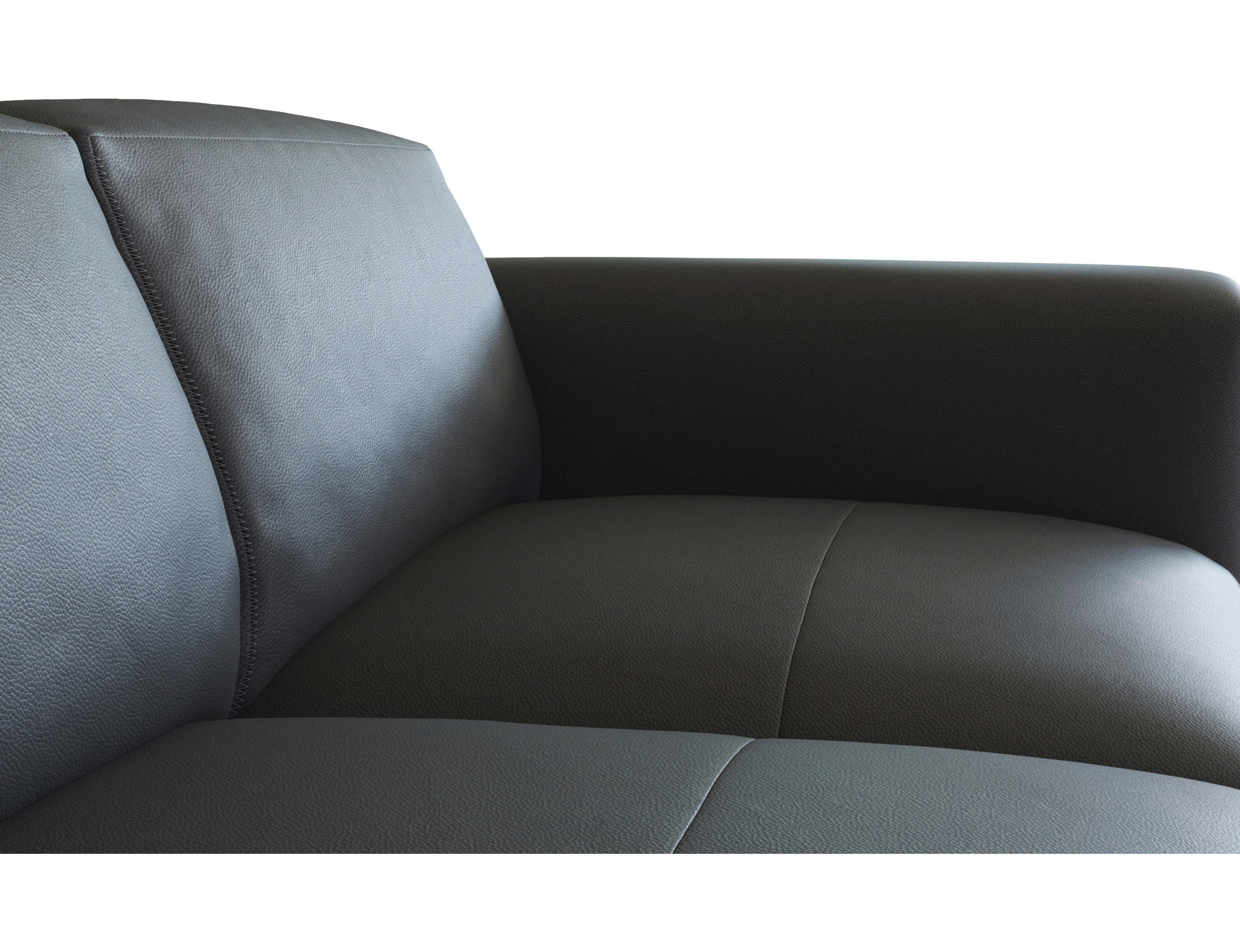 CloseUp von Livetastic ECKSOFA Schwarz Echtleder.