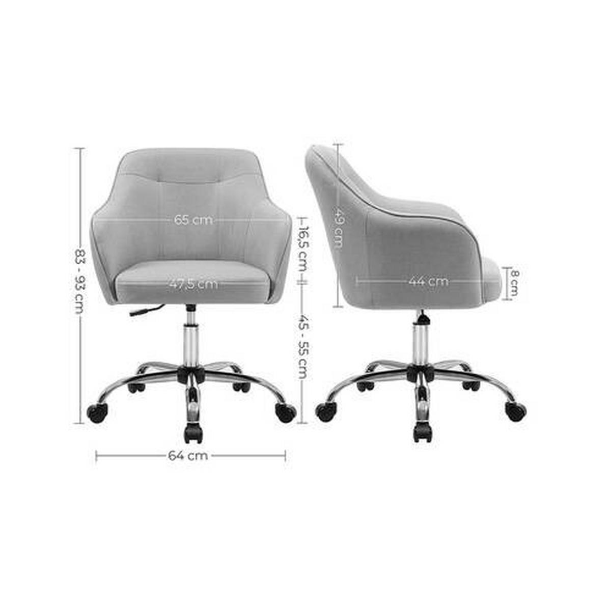 DREHSTUHL Flachgewebe Hellgrau, Silberfarben  - Silberfarben/Hellgrau, Basics, Textil/Metall (65/93/69cm) - Boxxx