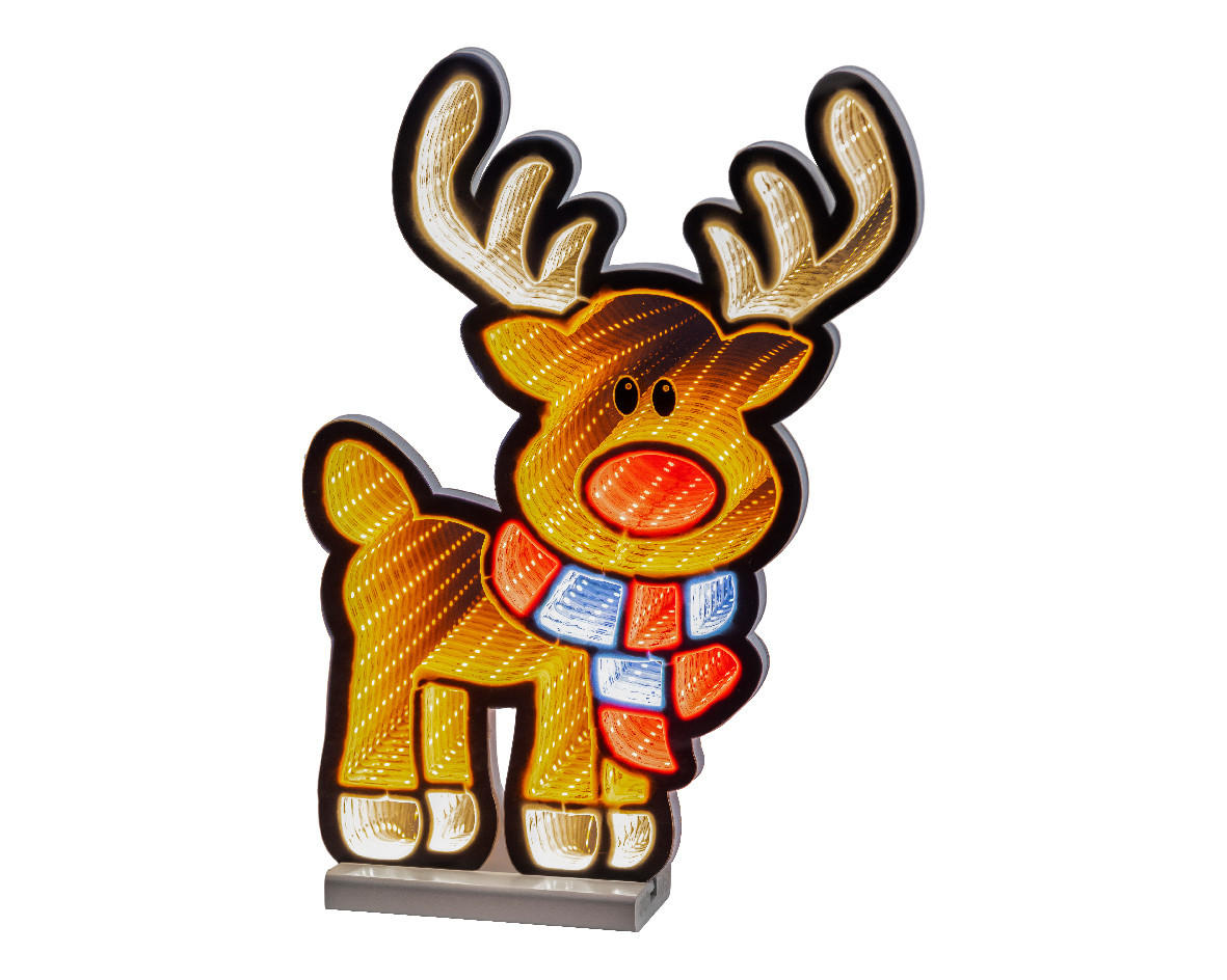 LED-WEIHNACHTSFIGUR  - Rot/Braun, KONVENTIONELL, Kunststoff (4,50/30,00/41,50cm)