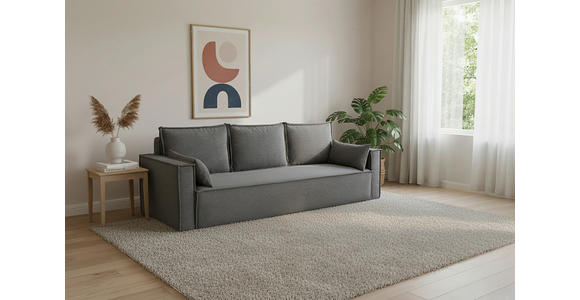 SCHLAFSOFA  mit Rücken echt, Armteil links, Armteil rechts Cord Anthrazit  - Anthrazit/Schwarz, Design, Textil (232/85/92cm) - Xora