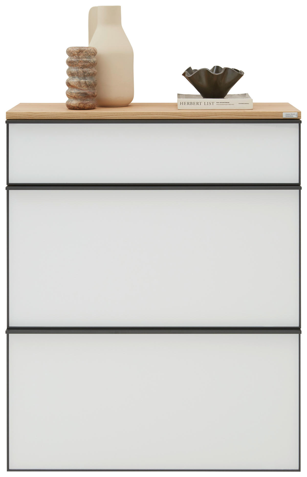 MEUBLE À CHAUSSURES SUSPENDU  in 84/102/31 cm  - Weiss/Eichefarben, Design, Glas/Holz (84/102/31cm) - Dieter Knoll