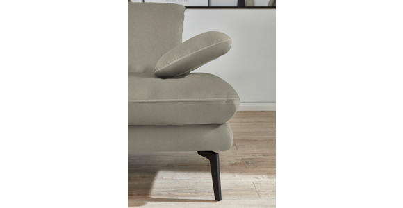 3-SITZER-SOFA in Velours Platinfarben - Platinfarben/Beige, Design, Textil/Metall (222/89/104cm) - Dieter Knoll