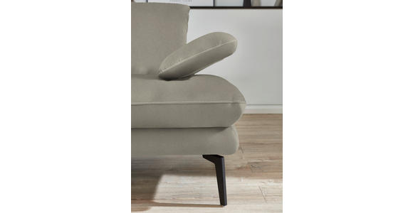 3-SITZER-SOFA in Velours Platinfarben  - Platinfarben/Beige, Design, Textil/Metall (222/89/104cm) - Dieter Knoll