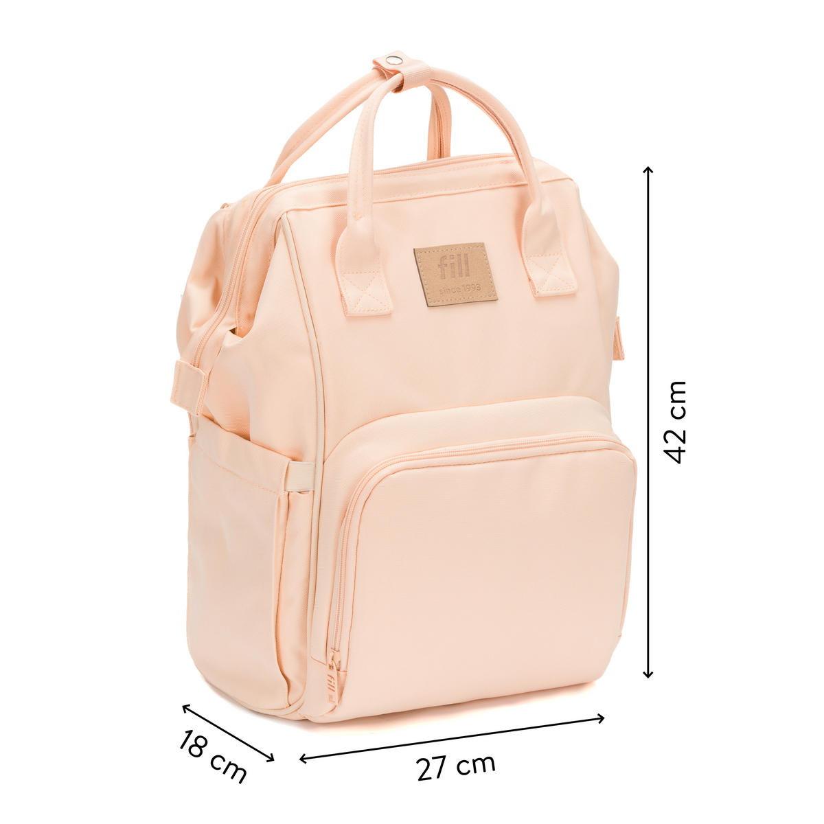 RUKSAK ZA PREVIJANJE   - boje pijeska, Basics, tekstil/plastika (27/18/42cm) - Fillikid