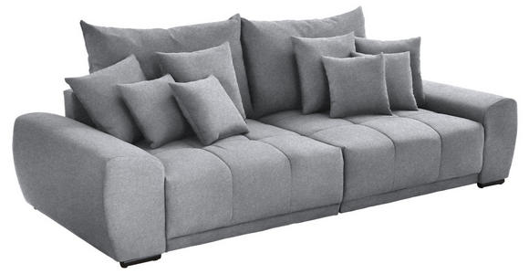 BIGSOFA Samt Hellgrau - Hellgrau/Schwarz, KONVENTIONELL, Holz/Textil (280/67/120cm) - Carryhome
