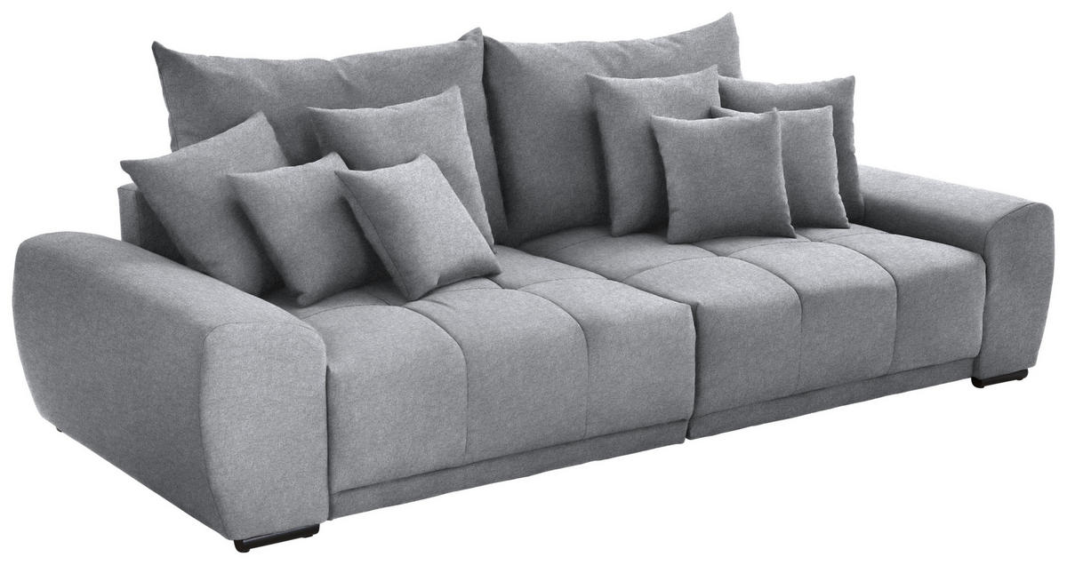 BIG SOFFA i sammet ljusgrå  - ljusgrå/svart, Klassisk, trä/textil (280/67/120cm) - MID.YOU