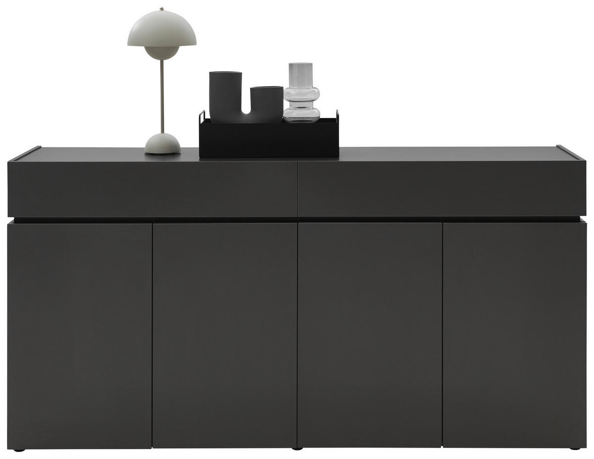 SCHUHSCHRANK Graphitfarben  - Schwarz/Graphitfarben, Design, Holzwerkstoff/Kunststoff (180/92/40cm) - Voleo