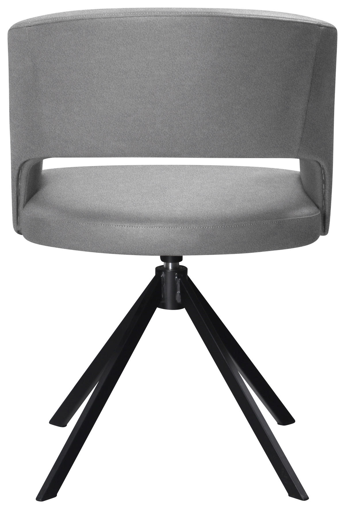 ARMLEHNSTUHL  in Stahl Lederlook (vegan)  - Hellgrau/Schwarz, KONVENTIONELL, Textil/Metall (56/84/59cm) - Moderano