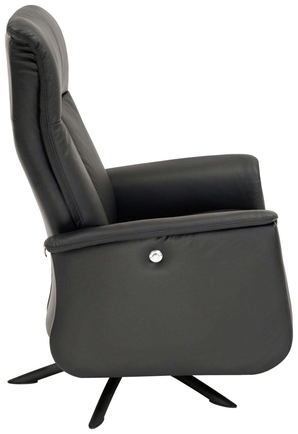 FÅTÖLJ i trä, metall, läder svart  - svart, Design, metall/läder (77/106/87cm) - Welnova